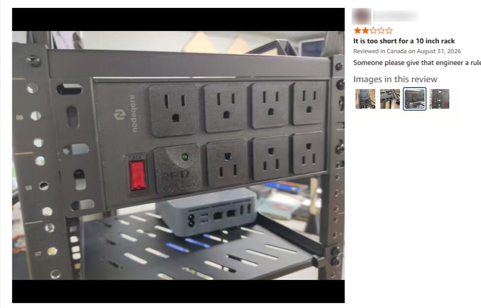 PDU unable to mount in a 10-inch rack with incompatible rail placement